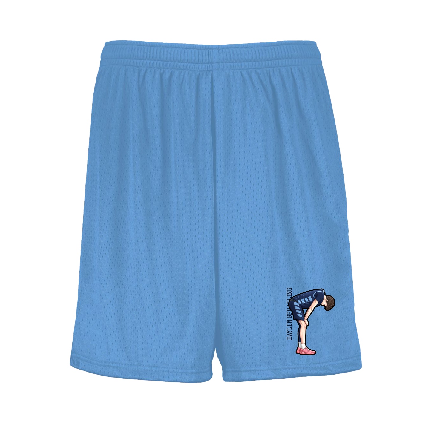 Shorts — Name Vertical in Light Blue