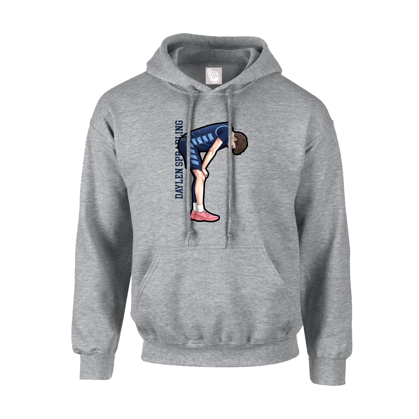 Hoodie — Name Vertical in Grey
