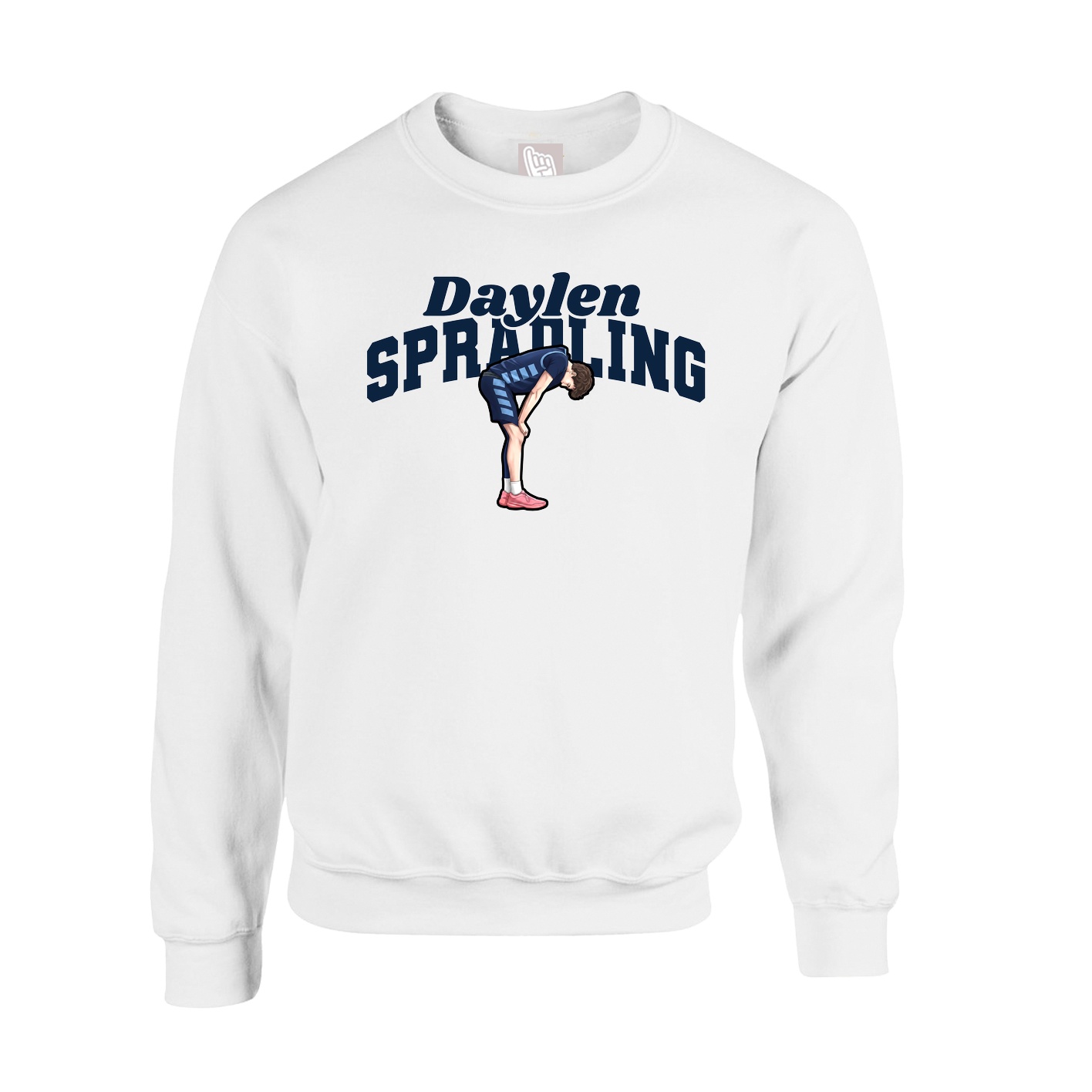 Fleece Crew — Signature Arch in White