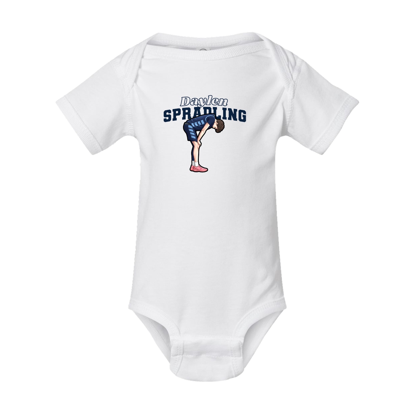 Baby Onesie — Name Arch in White