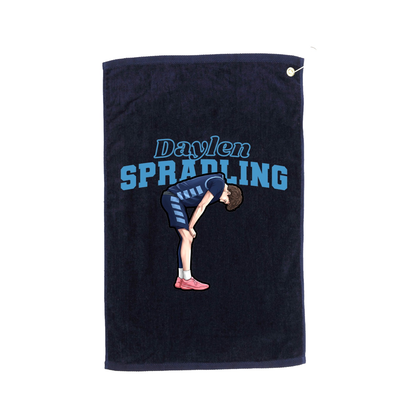 Golf Towel — Name Arch in Navy