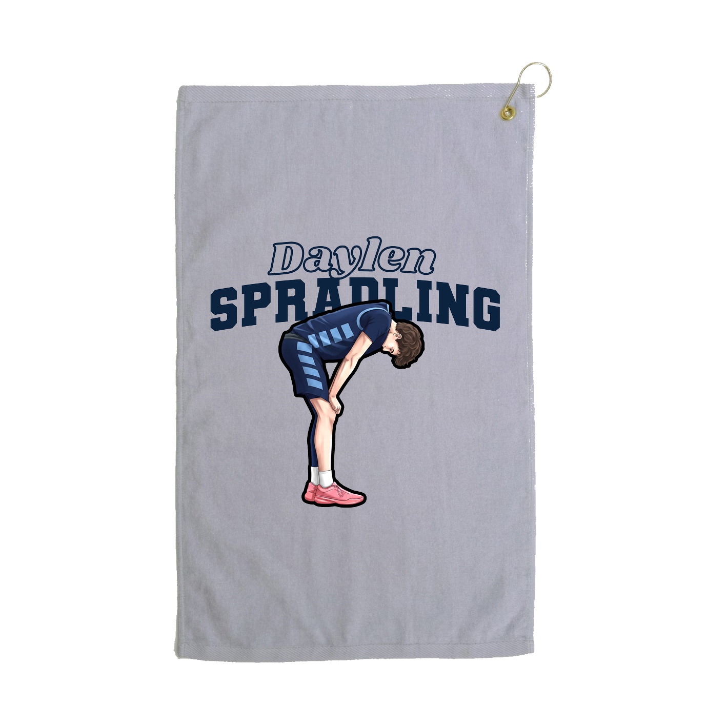 Golf Towel — Name Arch in Grey