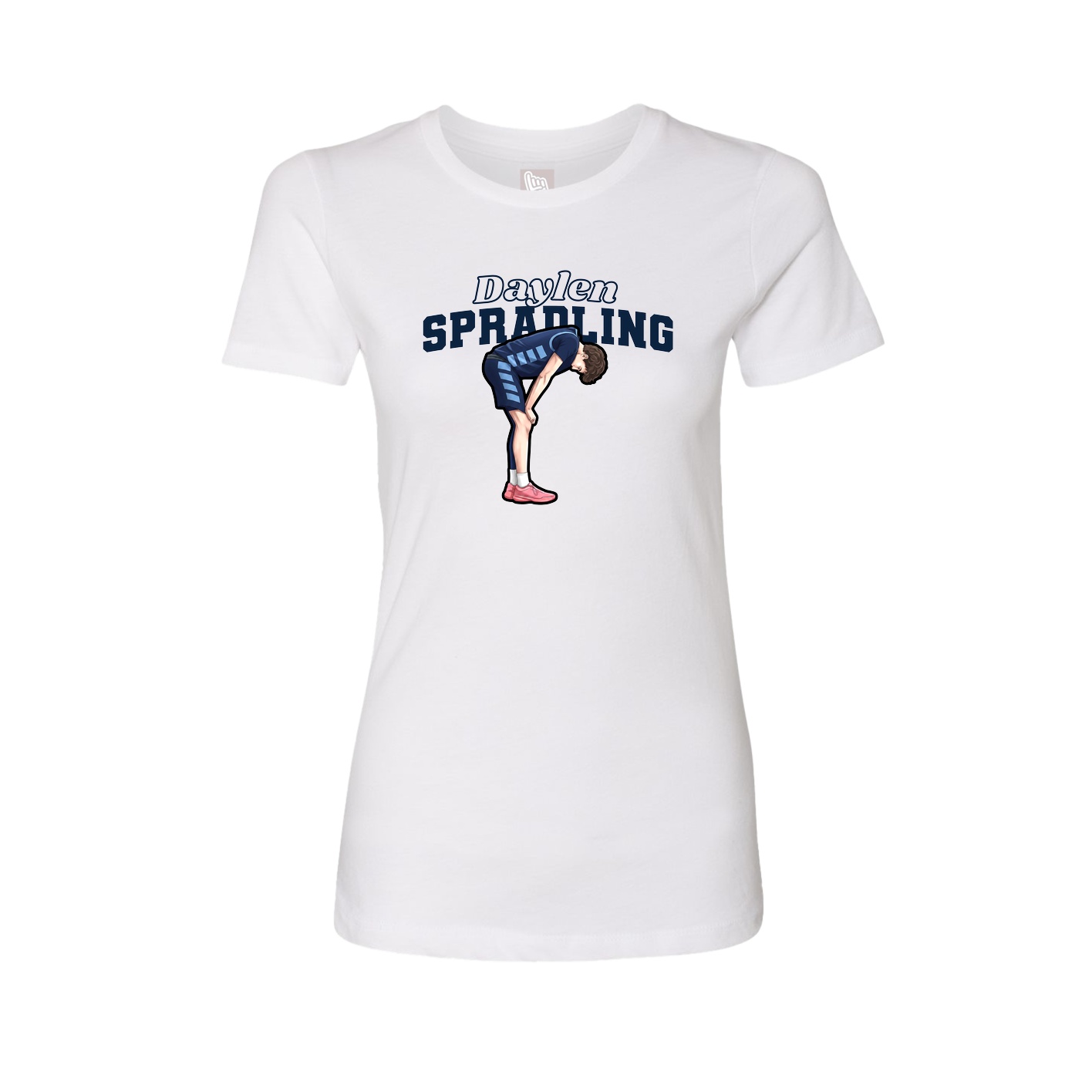 Fitted Women's Tee — Name Arch in White