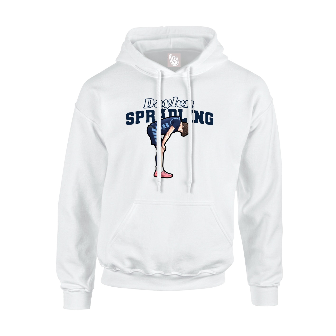 Youth Hoodie — Name Arch in White