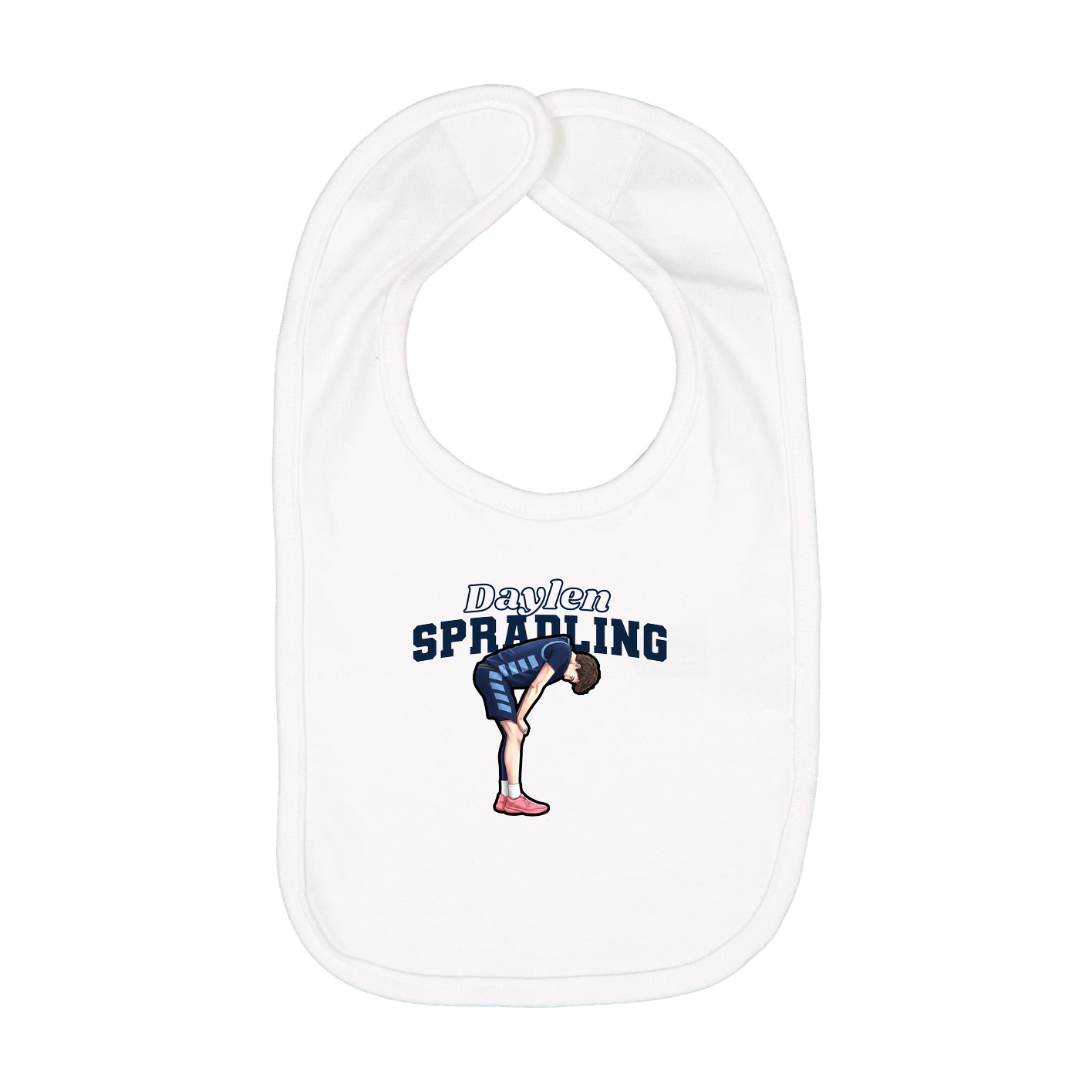 Infant Bib — Name Arch in White