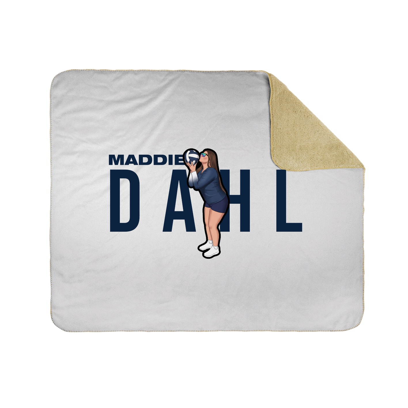 Throw Blanket — Player Name in White