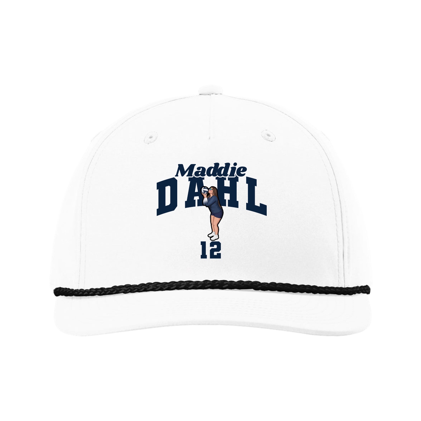 Five-Panel Classic Rope Cap — Signature Arch in White