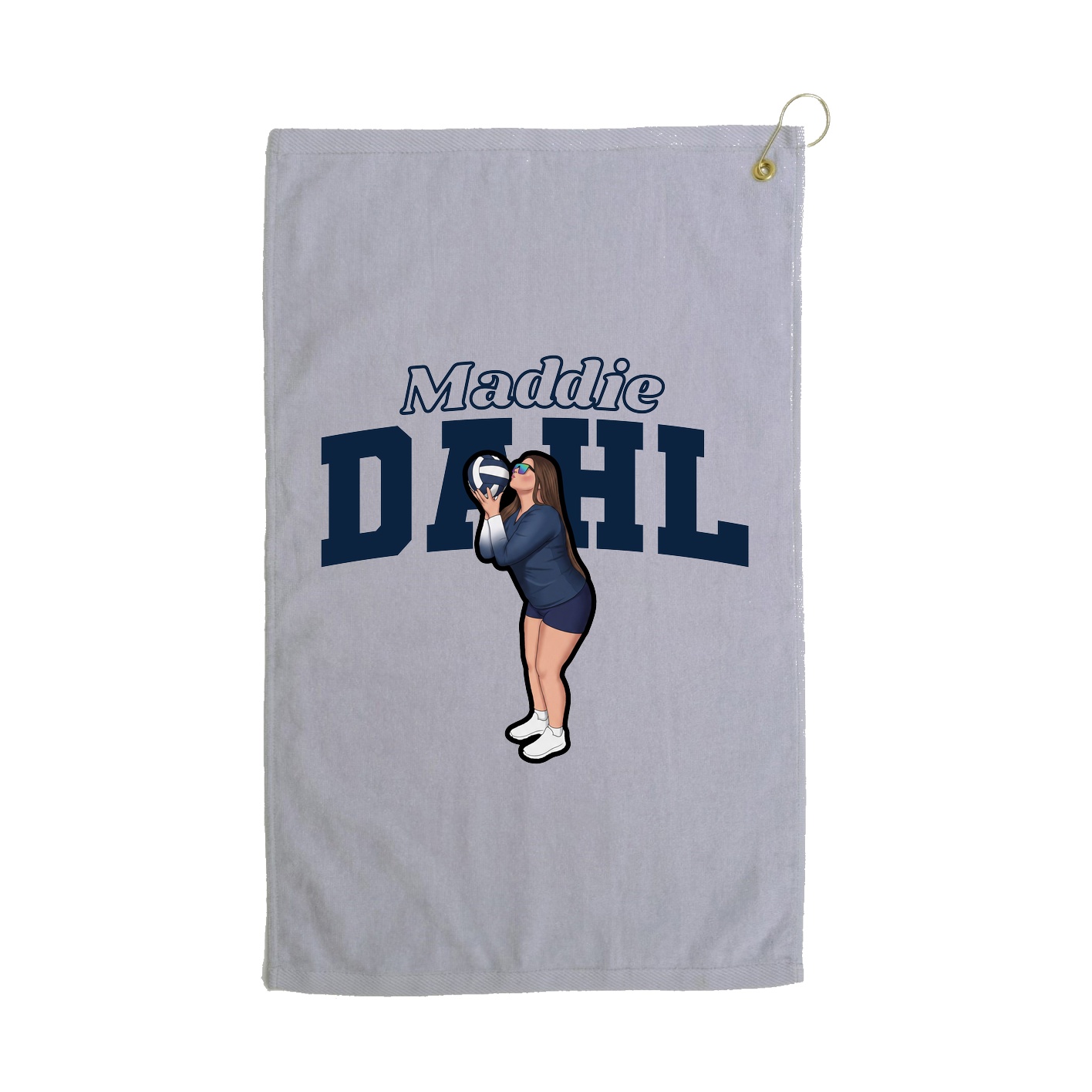 Golf Towel — Name Arch in Grey