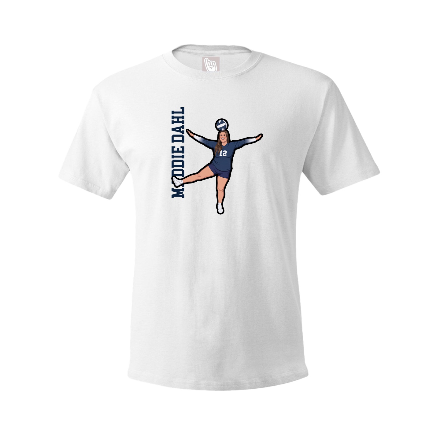 Tee — Name Vertical in White