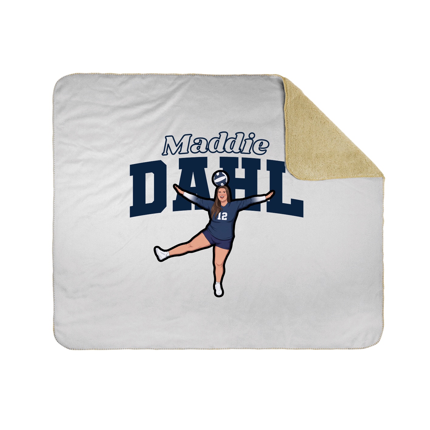 Throw Blanket — Name Arch in White