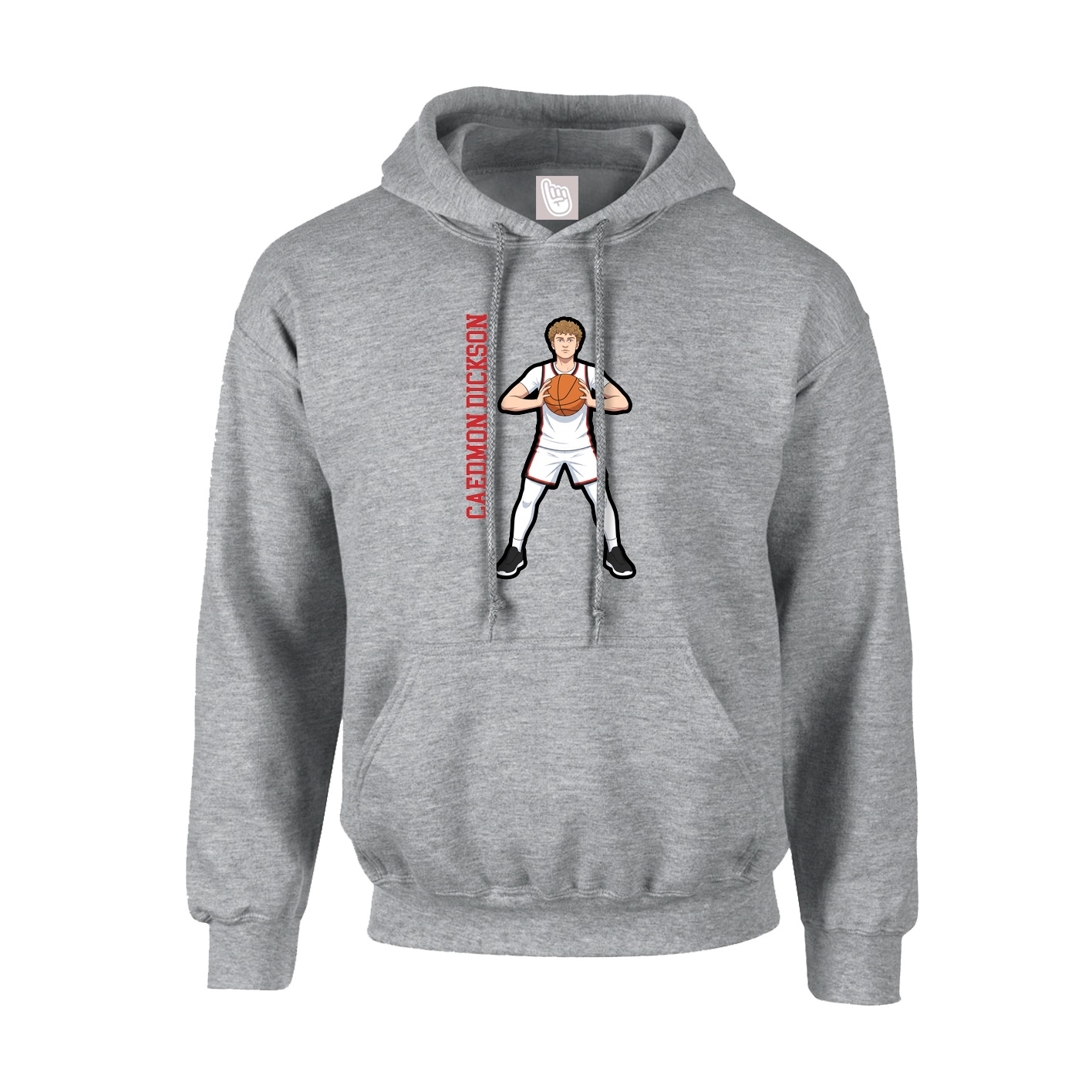Hoodie — Name Vertical in Grey