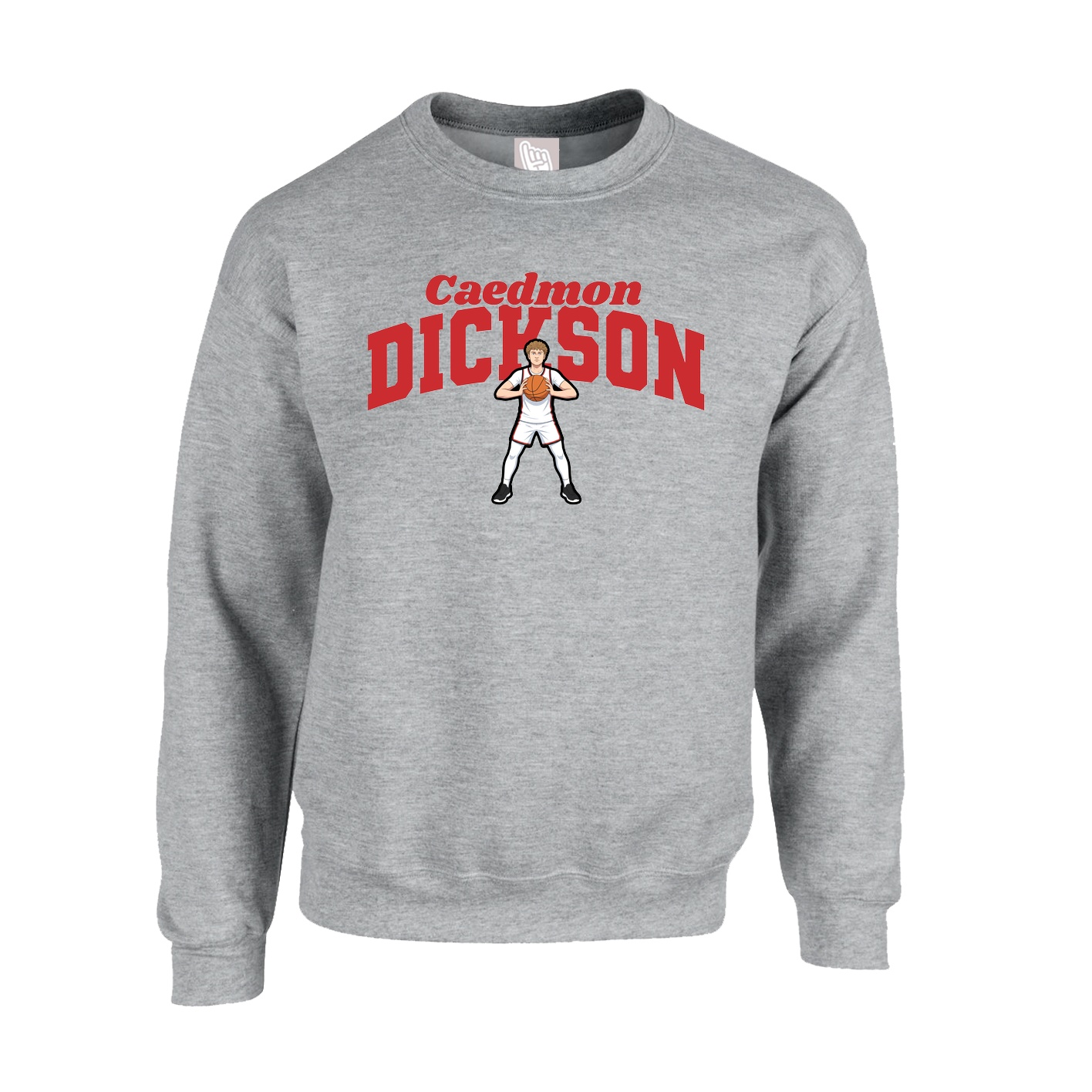 Fleece Crew — Signature Arch in Grey