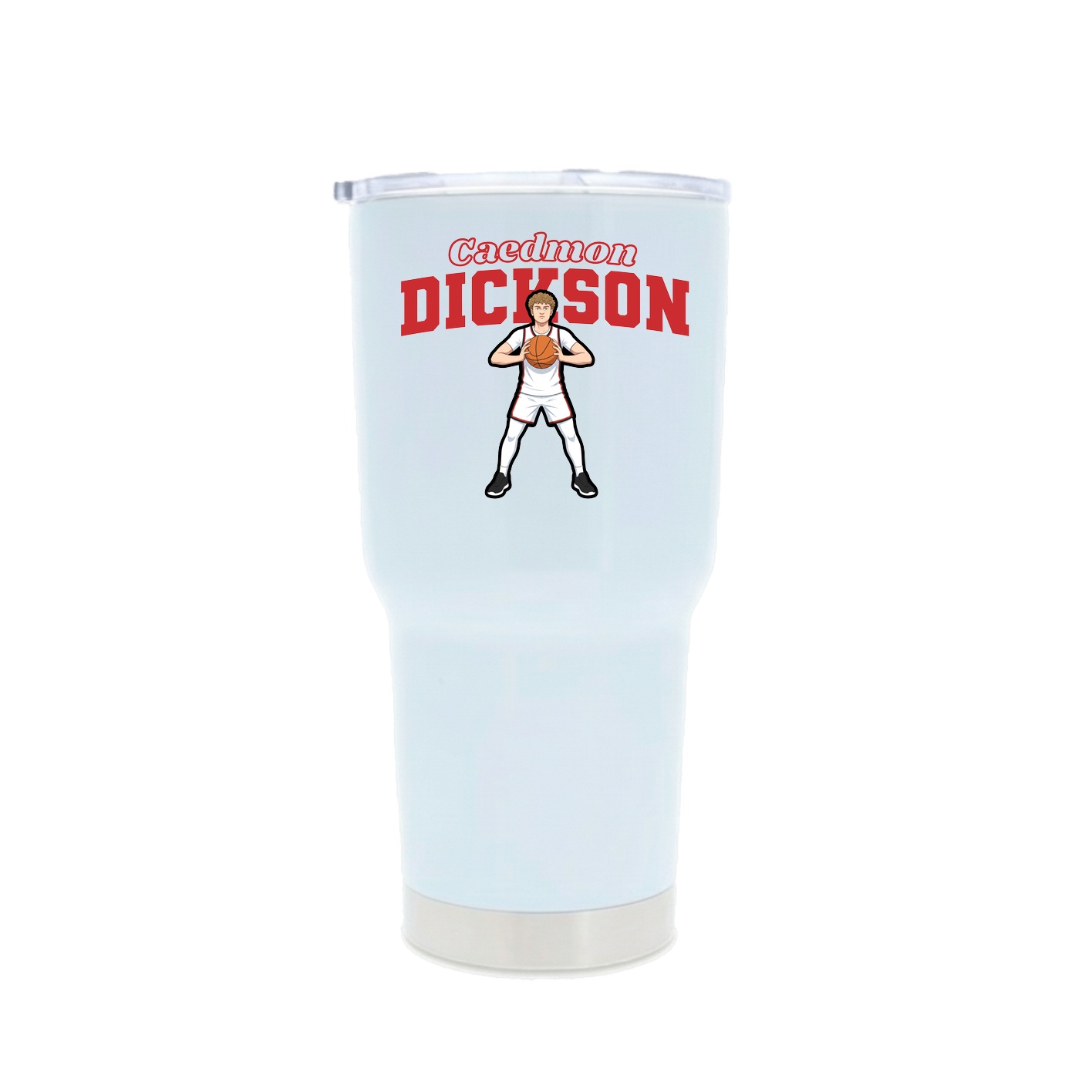 30oz Stainless Steel Tumbler — Name Arch in White