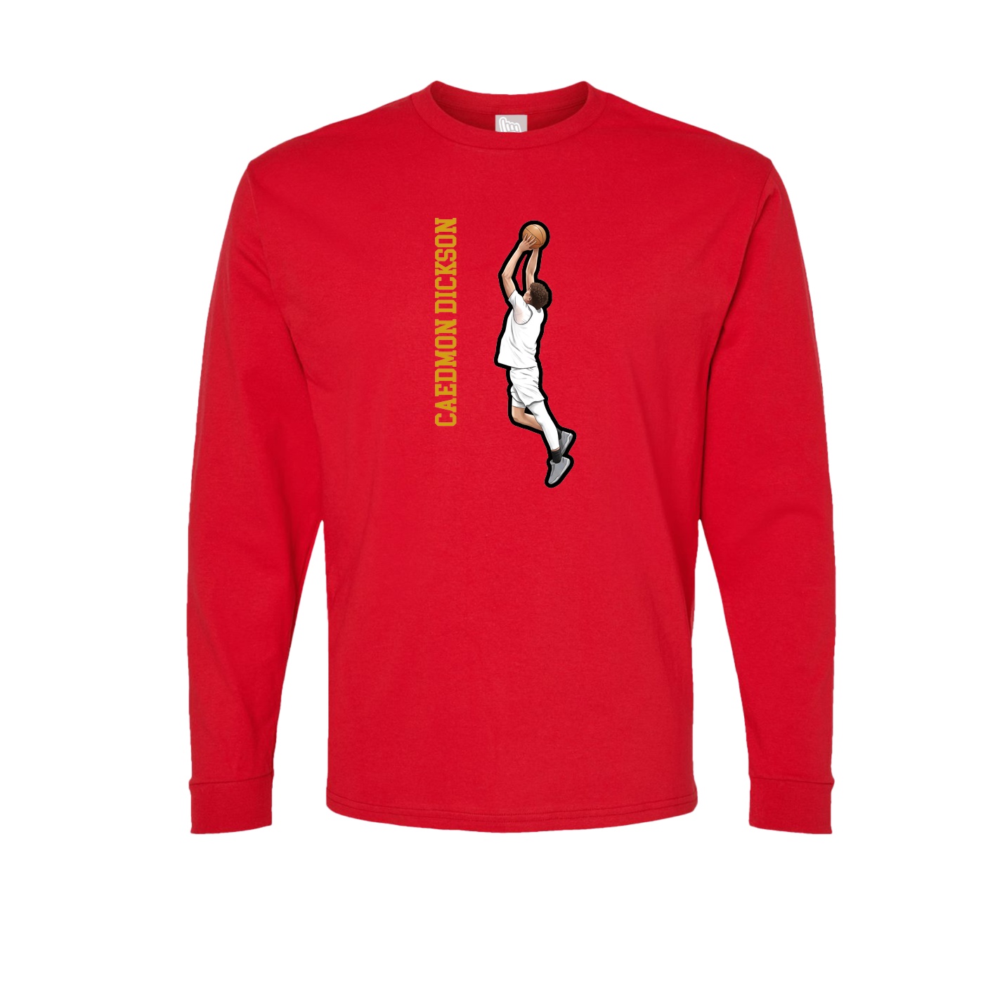 Long Sleeve Tee — Name Vertical in Red