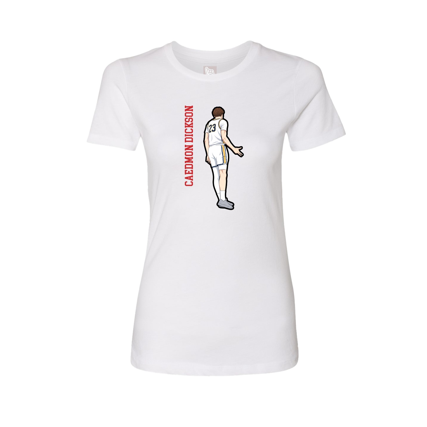Womens Tee — Name Vertical in White