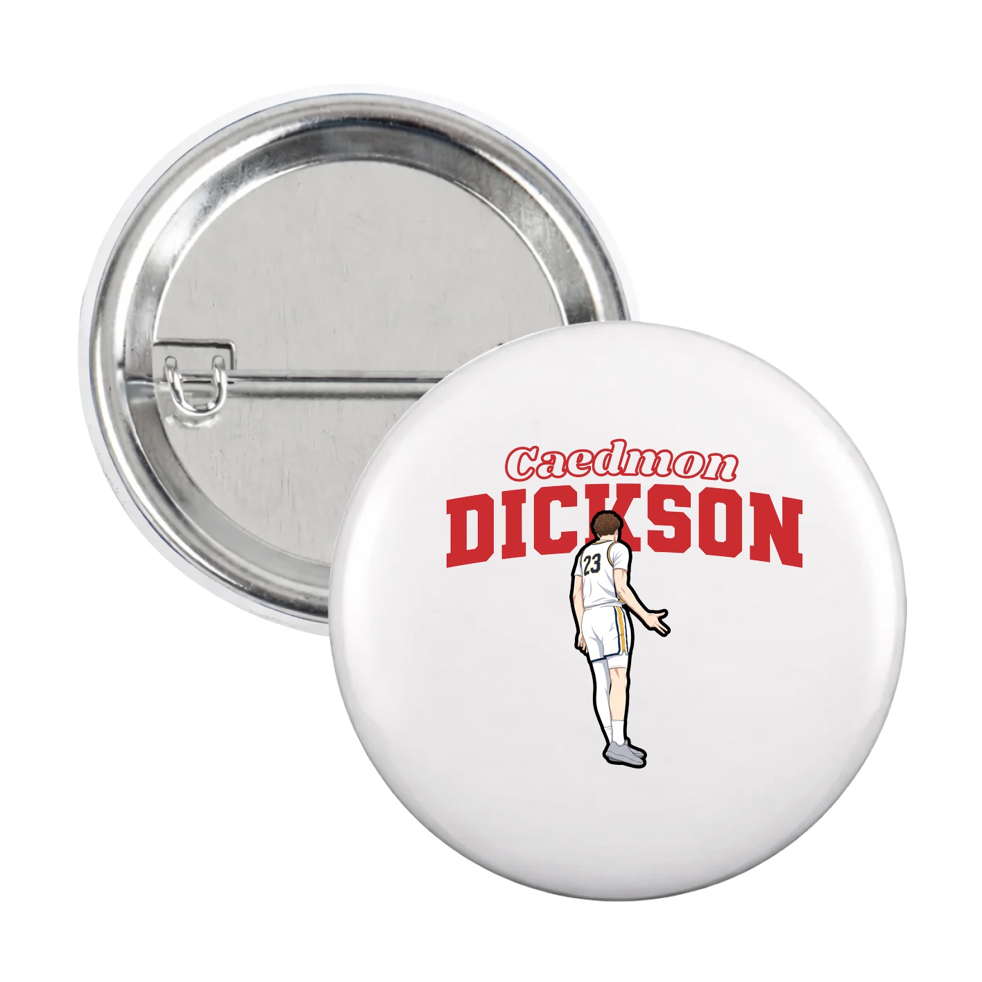 Game Day Button — Name Arch in White