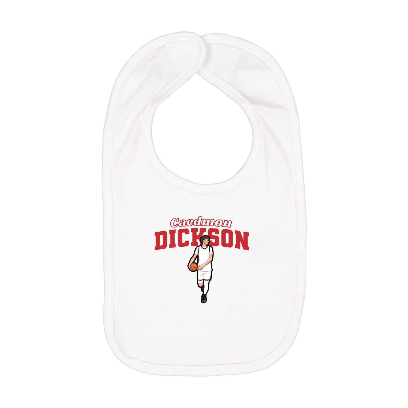 Infant Bib — Name Arch in White