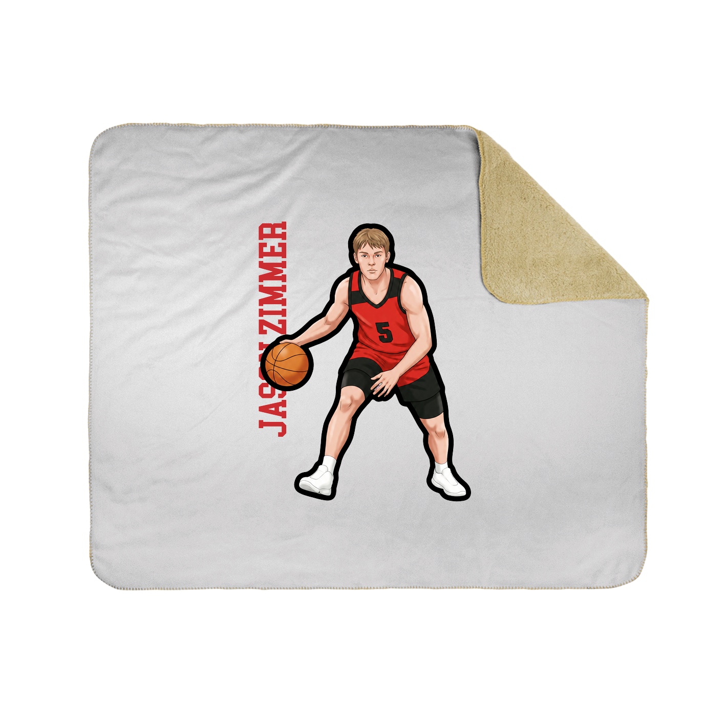 Throw Blanket — Name Vertical in White