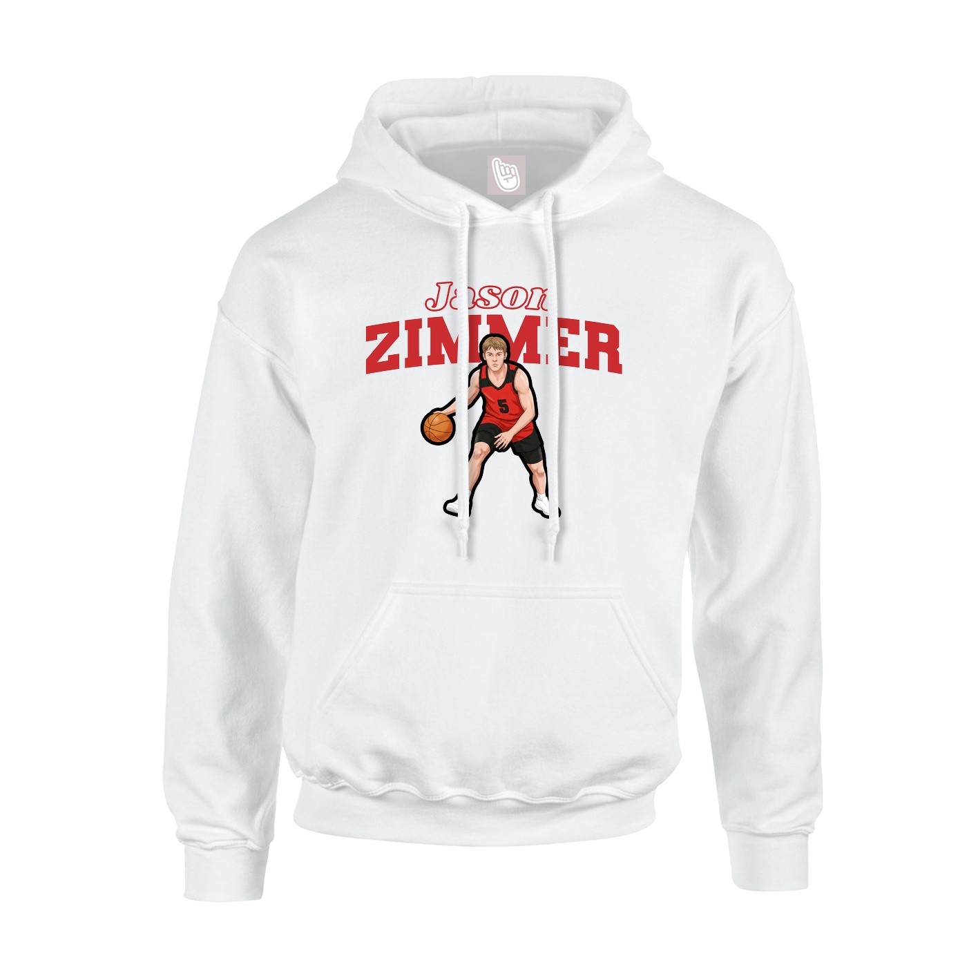 Youth Hoodie — Name Arch in White