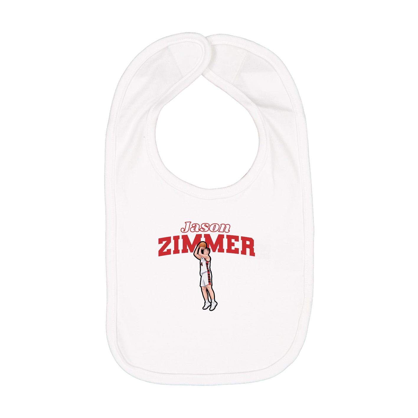 Infant Bib — Name Arch in White