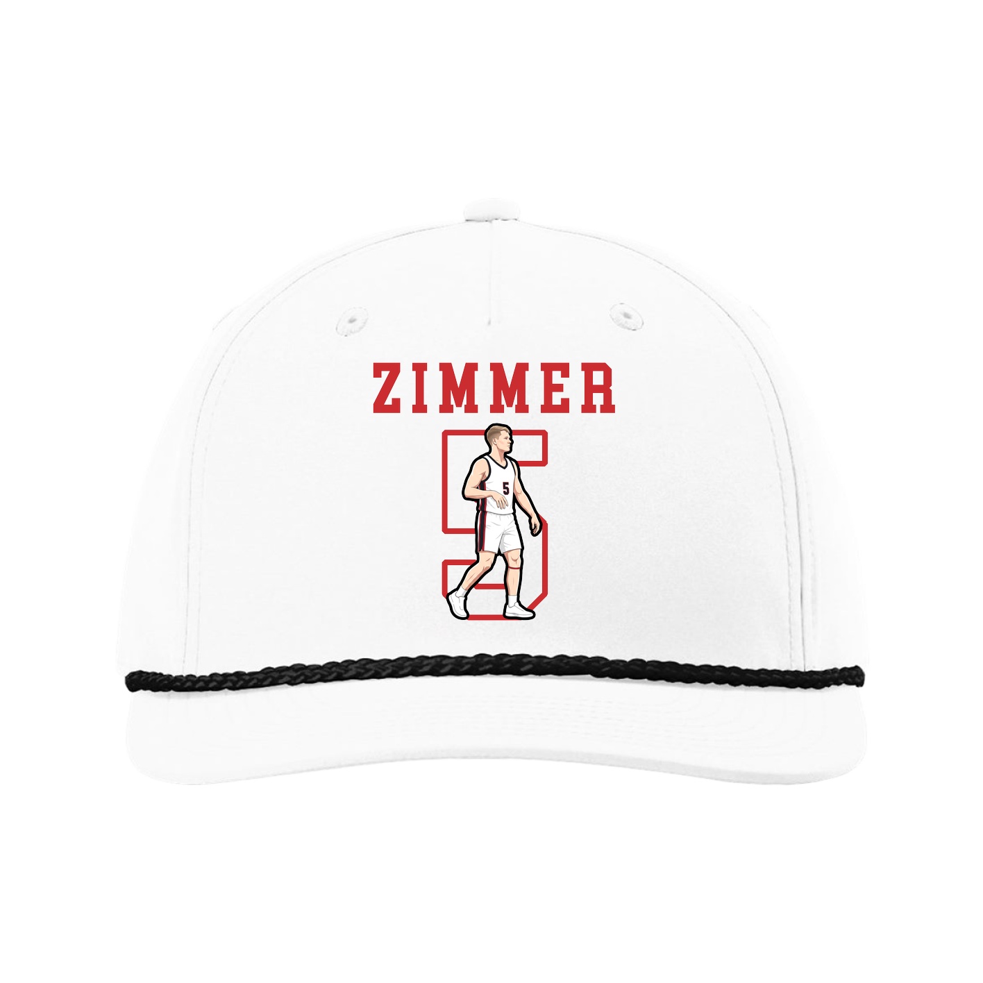 Five-Panel Classic Rope Cap — Shirsey in White