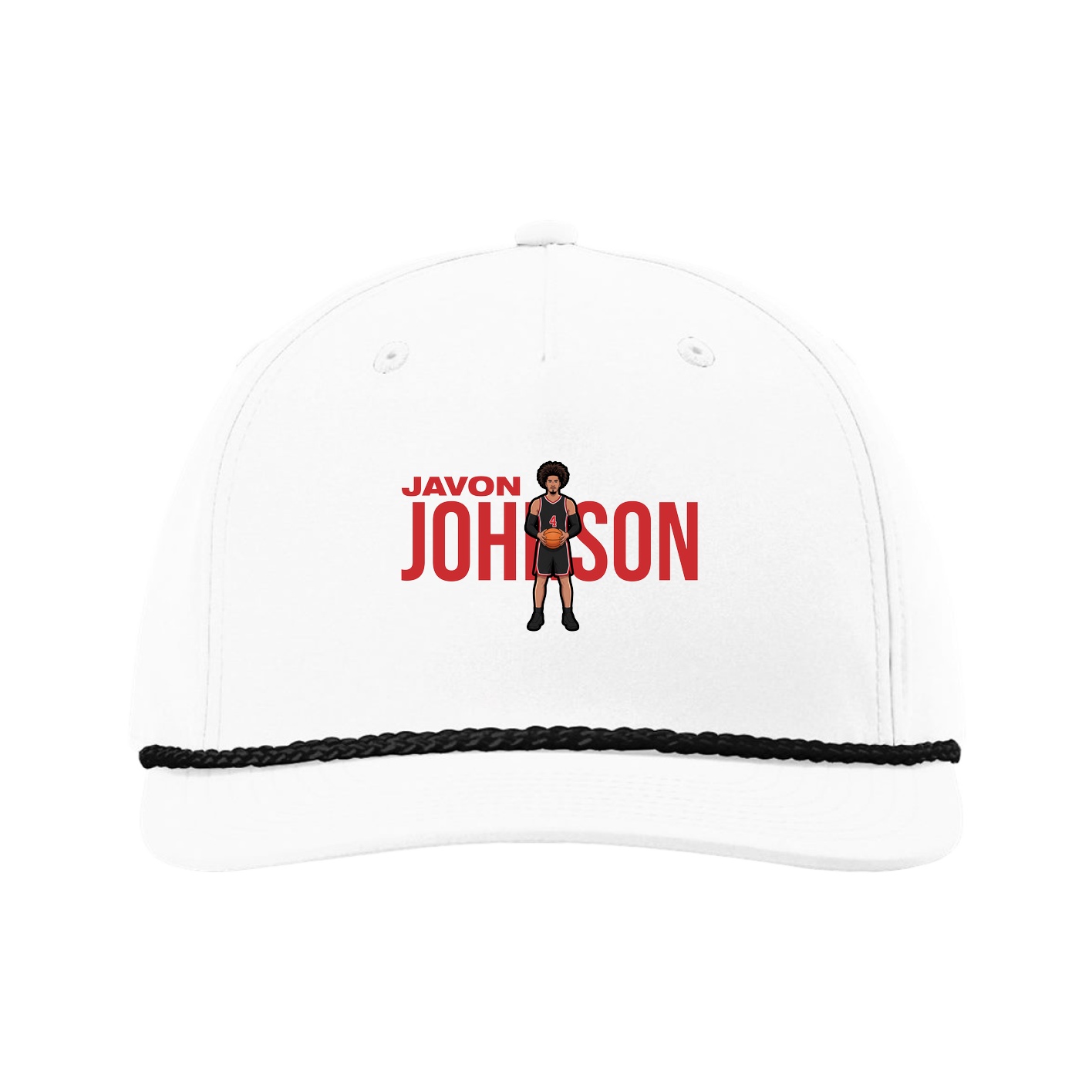 Five-Panel Classic Rope Cap — Player Name in White