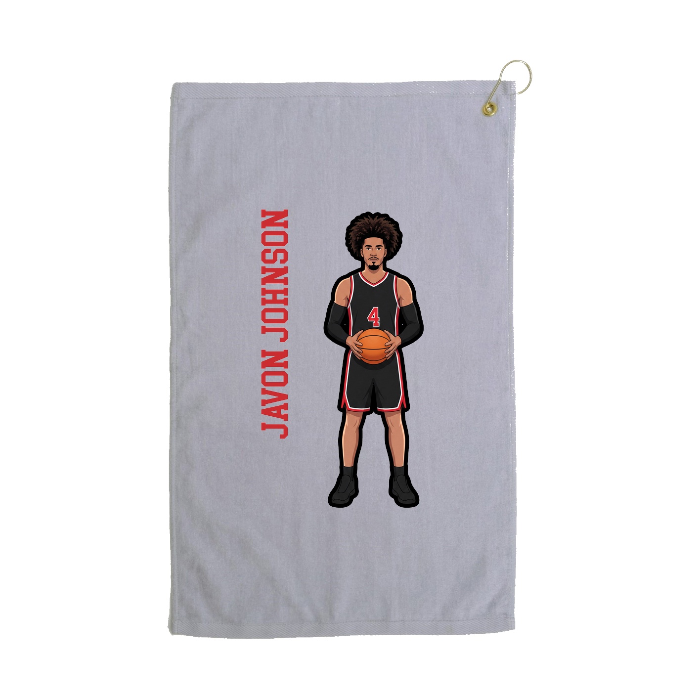 Golf Towel — Name Vertical in Grey