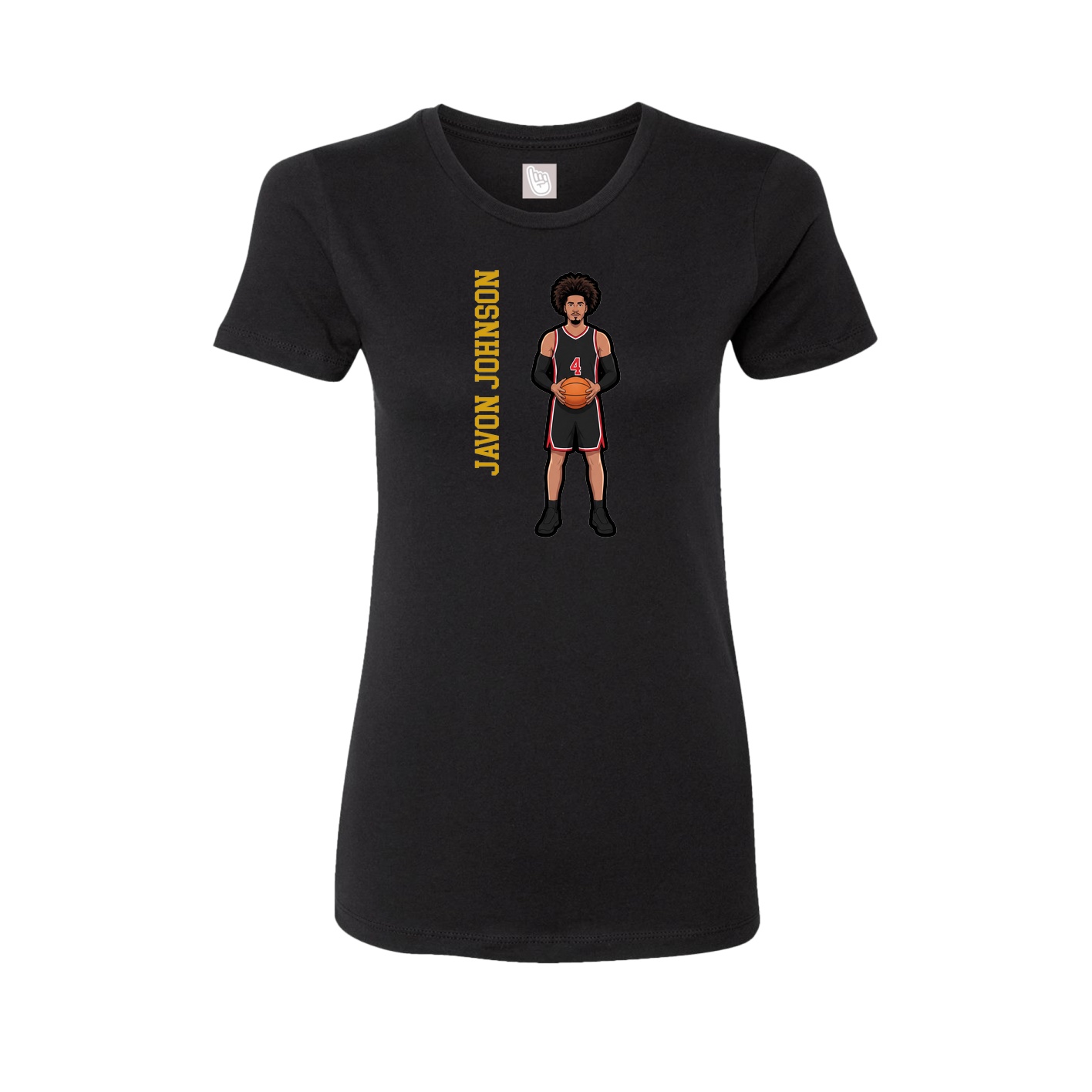 Fitted Women's Tee — Name Vertical in Black
