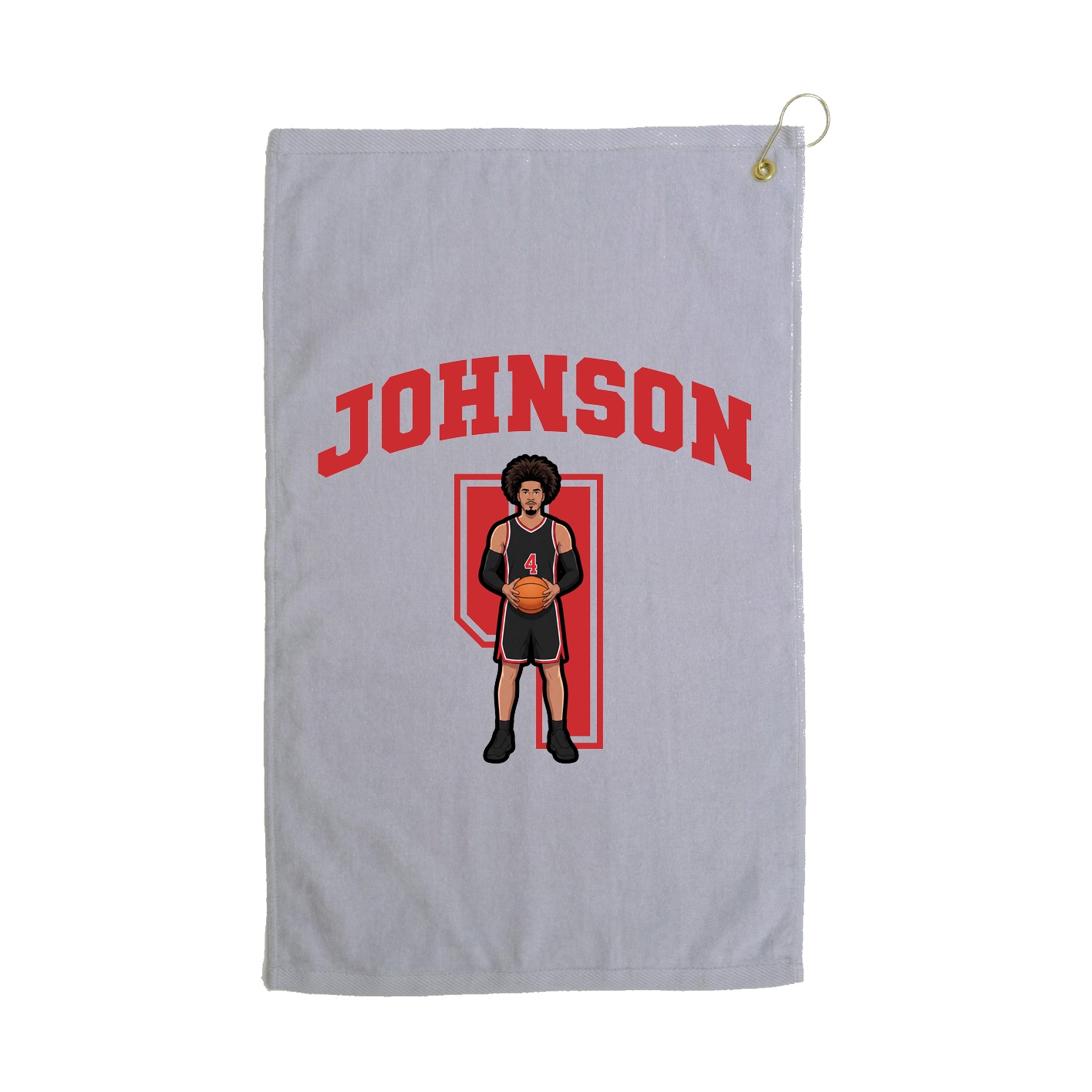 Golf Towel — Number in Grey