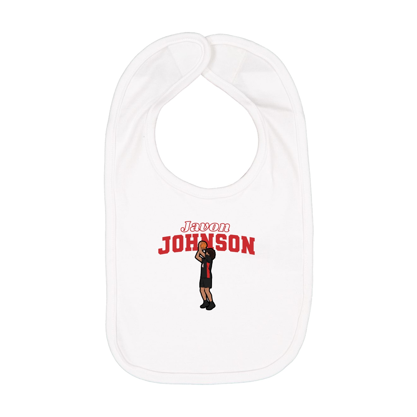Infant Bib — Name Arch in White