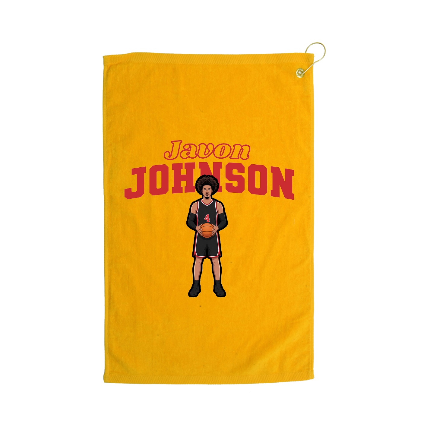 Golf Towel — Name Arch in Gold