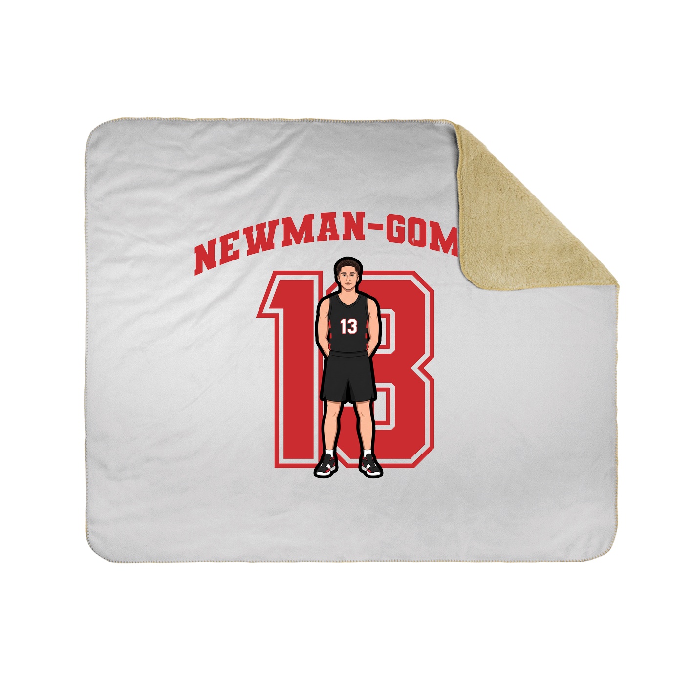 Throw Blanket — Number in White