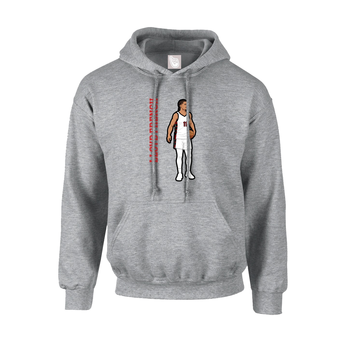 Hoodie — Name Vertical in Grey