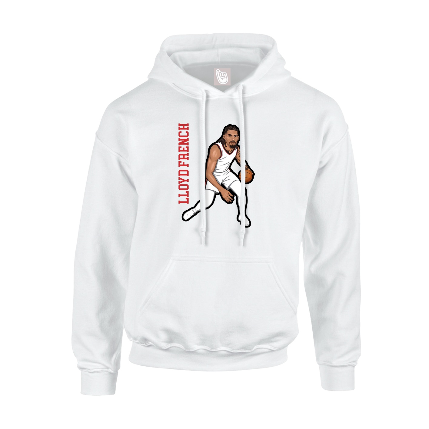 Youth Hoodie — Name Vertical in White