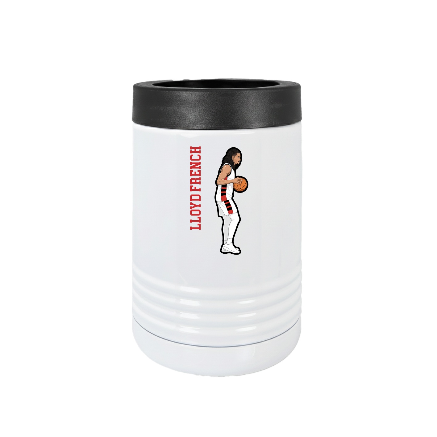Beverage Holder — Name Vertical in White