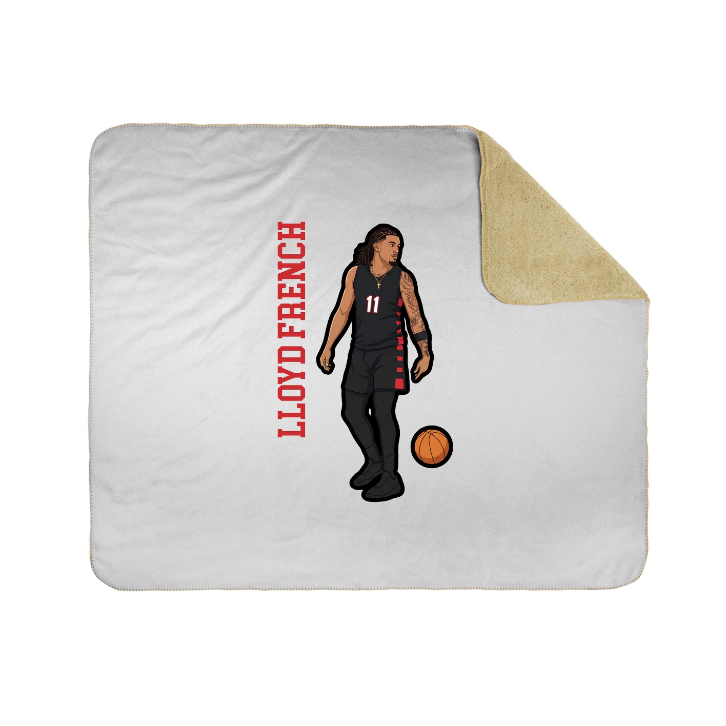 Throw Blanket — Name Vertical in White