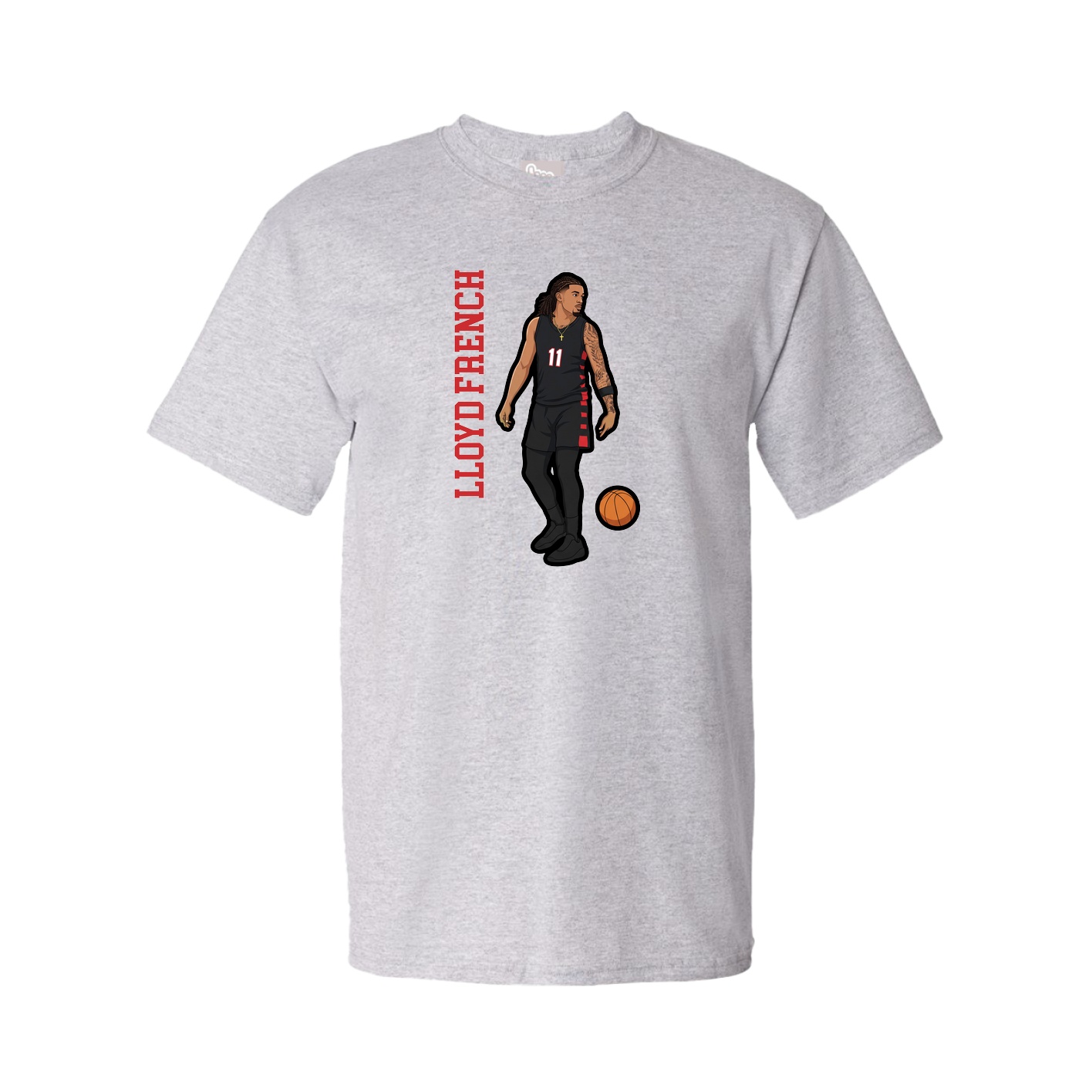 Youth Tee — Name Vertical in Grey