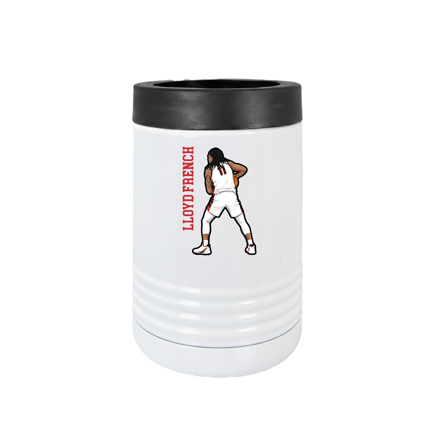 Beverage Holder — Name Vertical in White