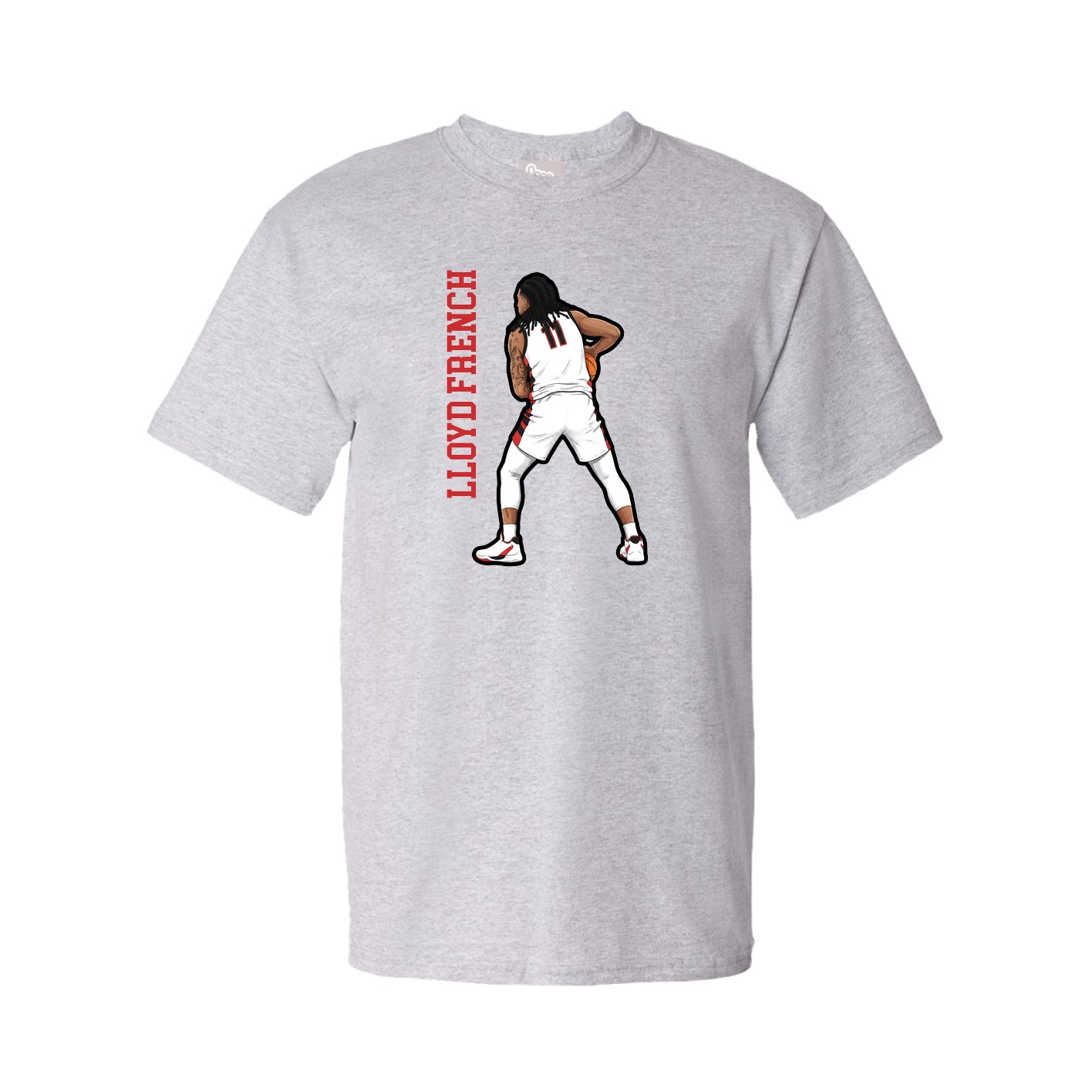 Youth Tee — Name Vertical in Grey