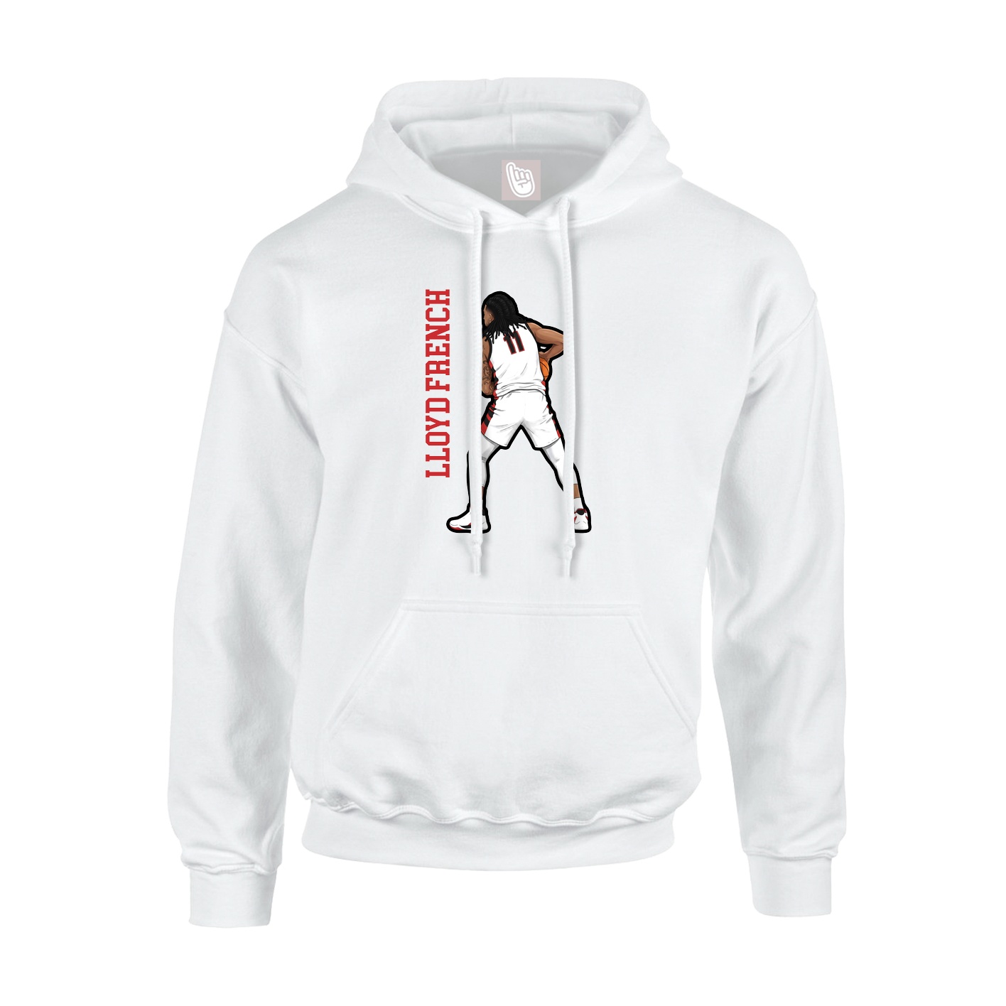 Youth Hoodie — Name Vertical in White
