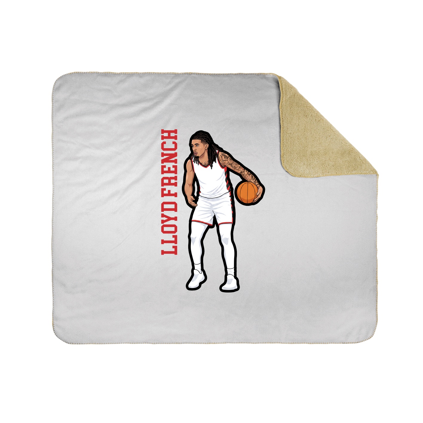 Throw Blanket — Name Vertical in White