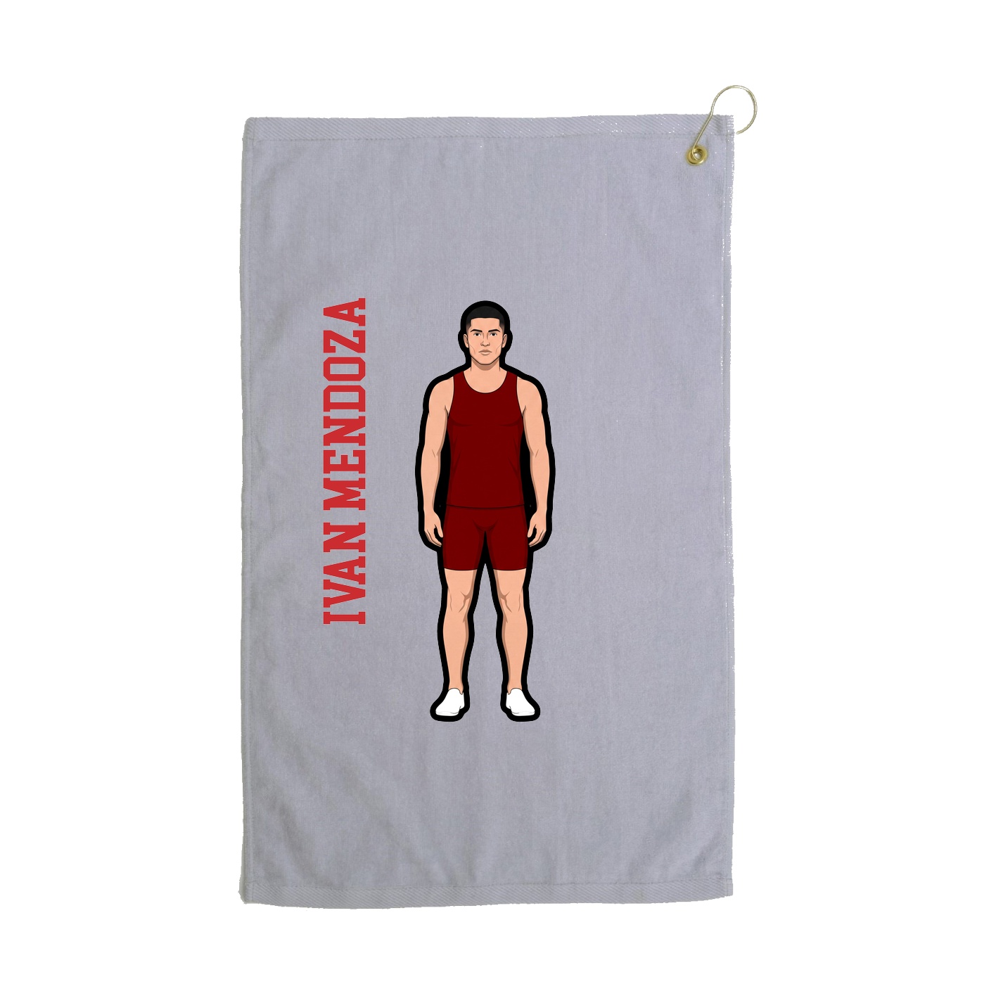 Golf Towel — Name Vertical in Grey