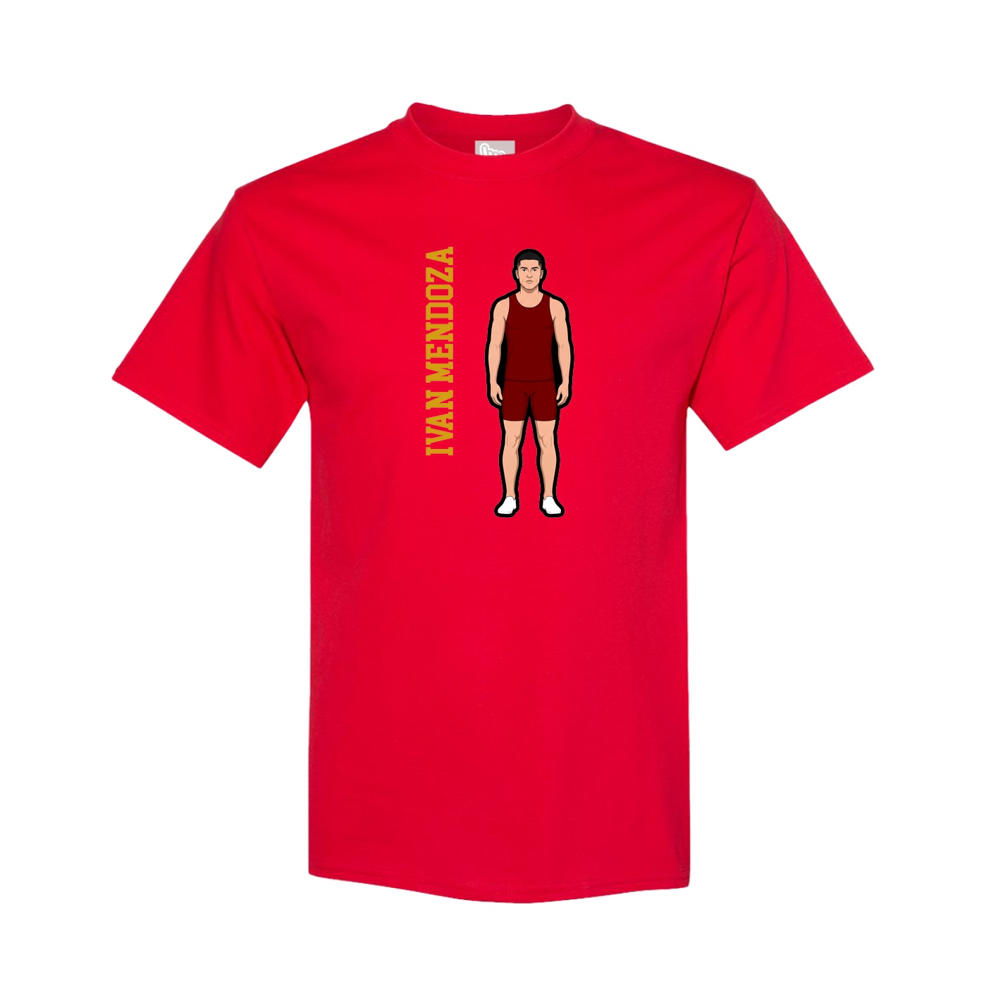 Tee — Name Vertical in Red