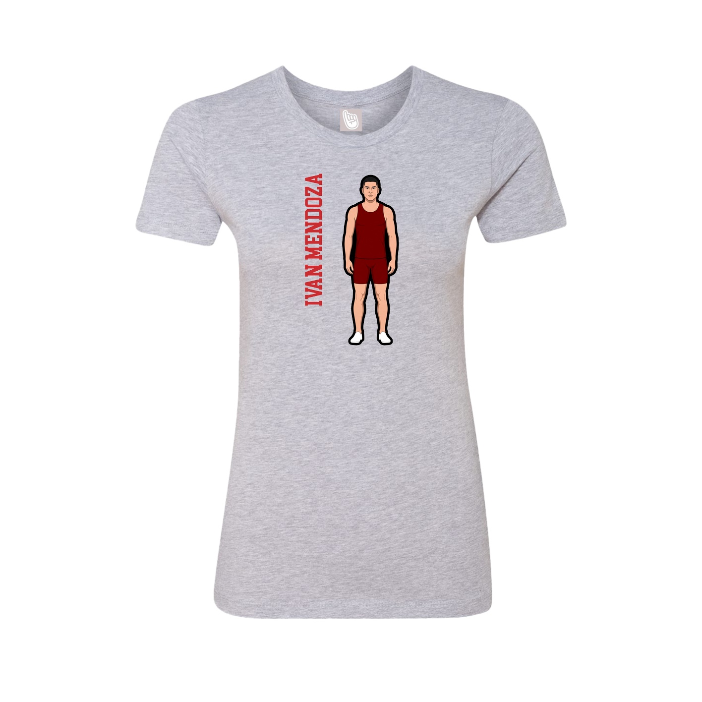 Fitted Women's Tee — Name Vertical in Grey