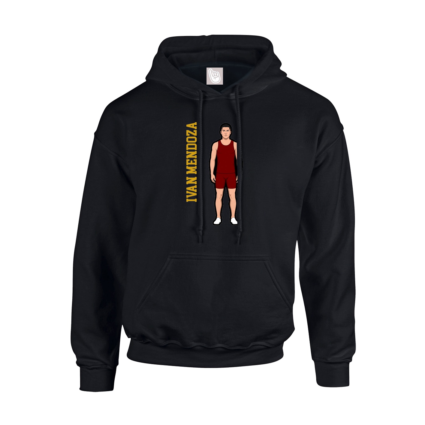 Youth Hoodie — Name Vertical in Black
