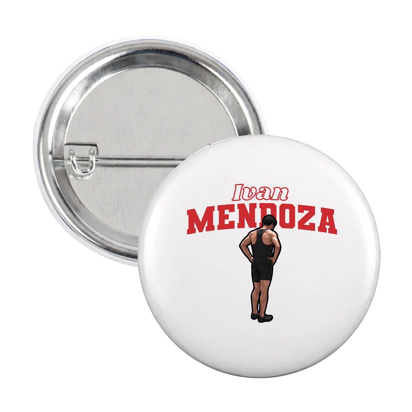 Game Day Button — Name Arch in White
