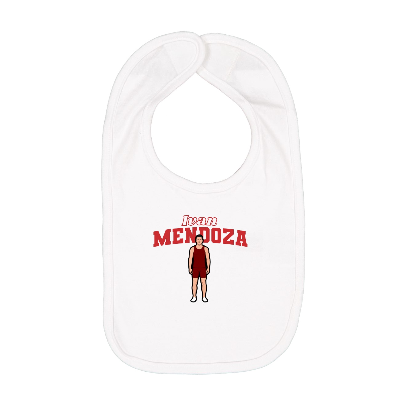 Infant Bib — Name Arch in White