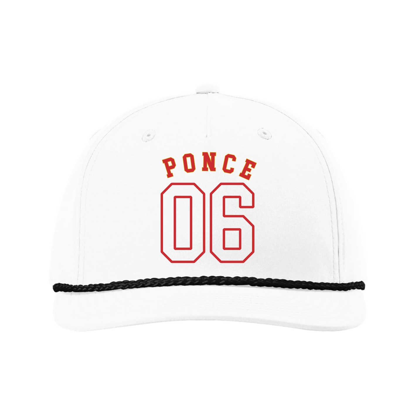Five-Panel Classic Rope Cap — Shirsey Arch in White