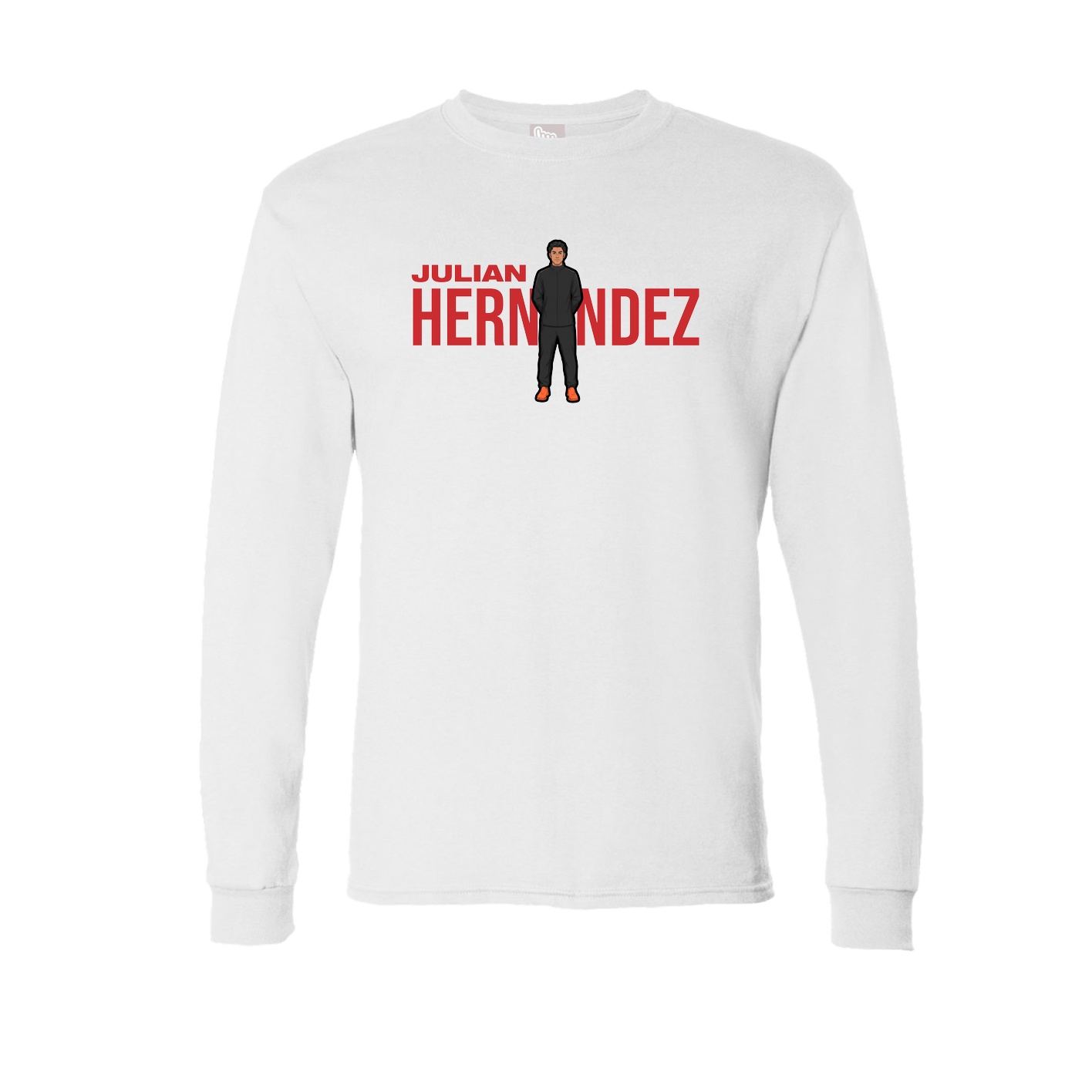 Long Sleeve Tee — Player Name in White