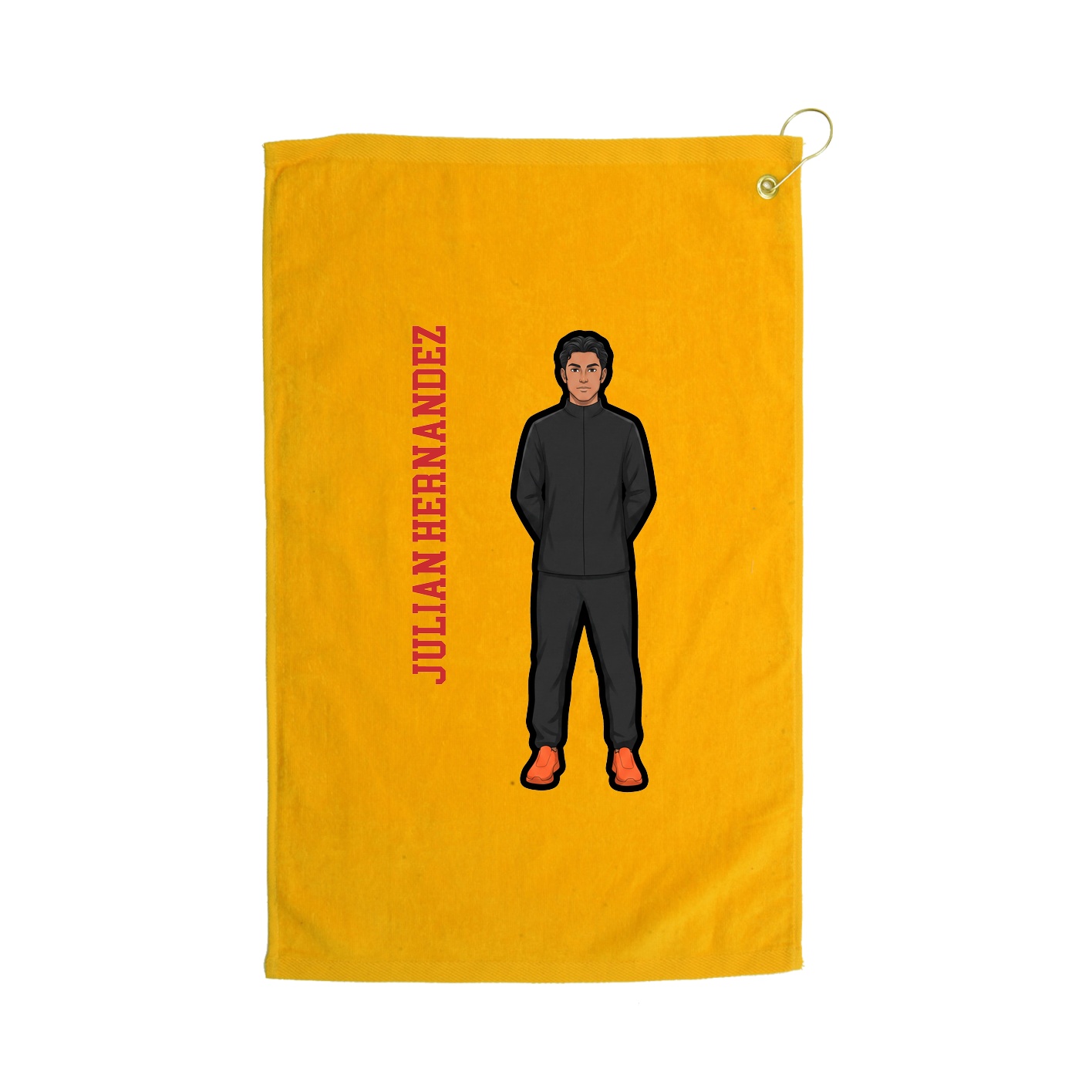 Golf Towel — Name Vertical in Gold